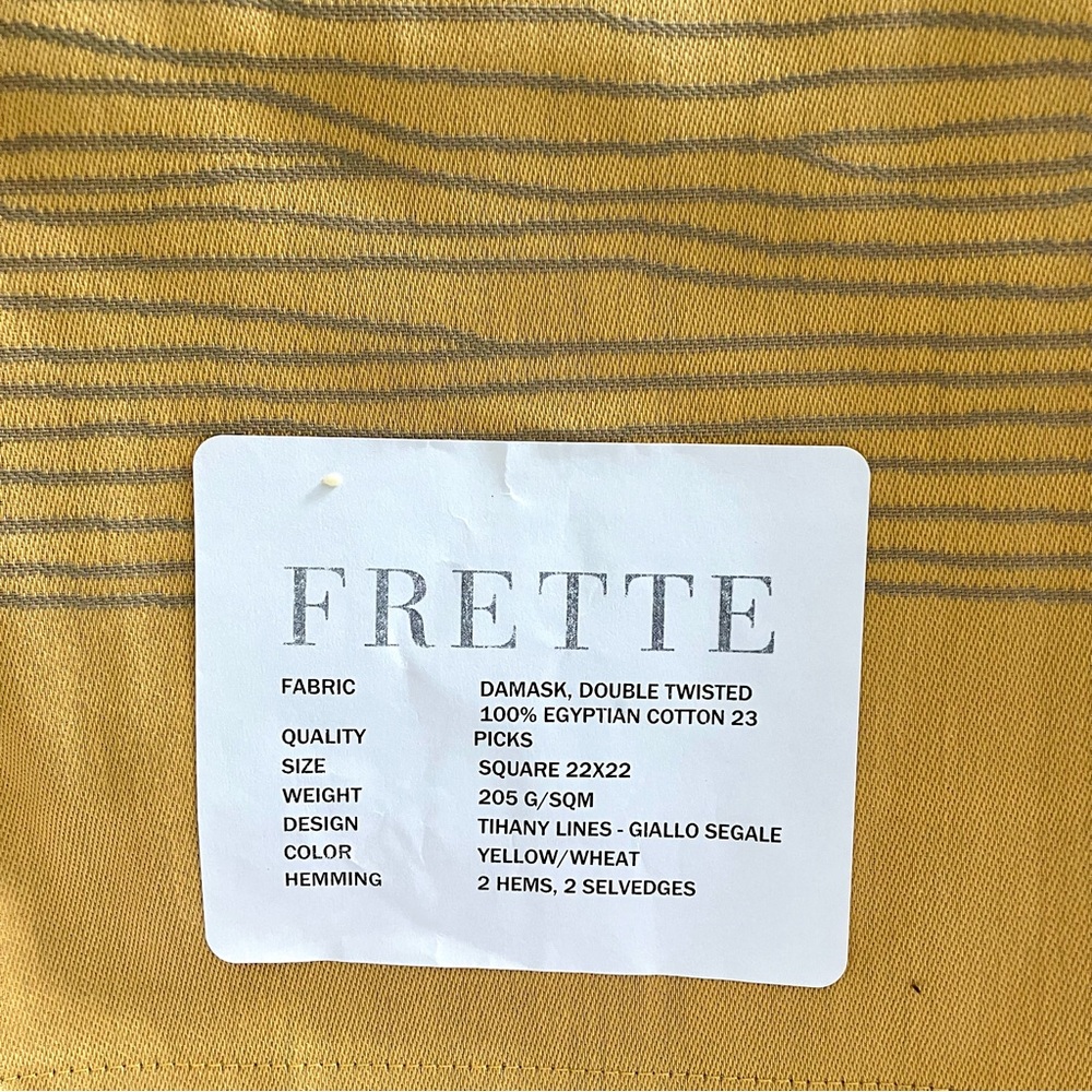 FRETTE Damask Tihany Lines Square Napkins Total of 3 pcs,  NWT